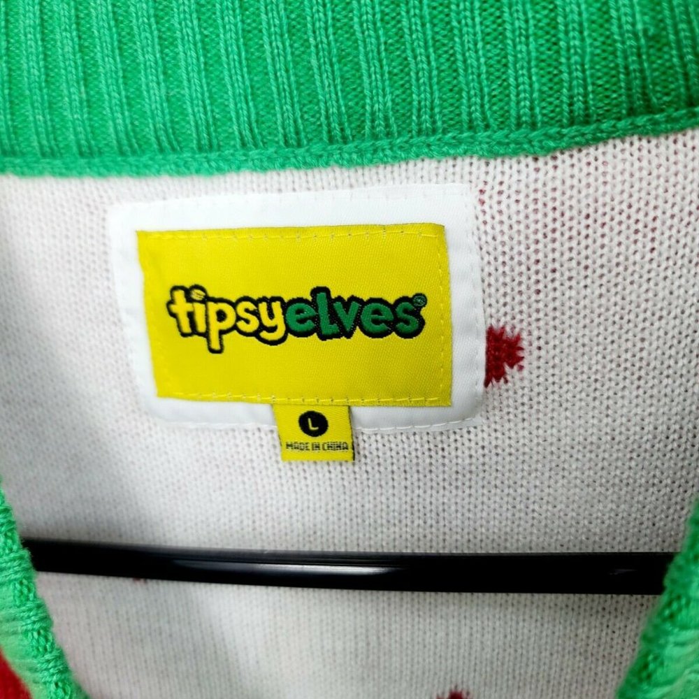 NWT Tipsy Elves Siamese Twin Two-Person Ugly Christmas Sweater Naughty & Nice L - Picture 3 of 9